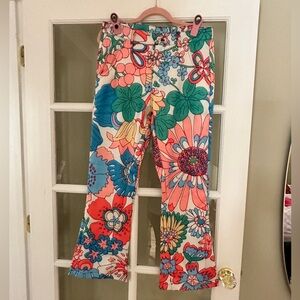 Floral Multicolor Flared Pants